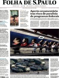 Capa do jornal Folha de S.Paulo 16/08/2019