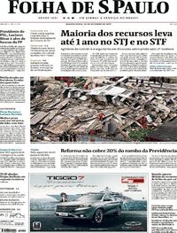 Capa do jornal Folha de S.Paulo 16/10/2019