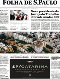 Capa do jornal Folha de S.Paulo 16/12/2019