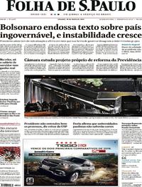 Capa do jornal Folha de S.Paulo 18/05/2019