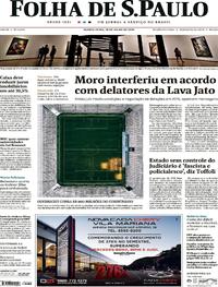 Capa do jornal Folha de S.Paulo 18/07/2019