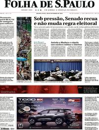 Capa do jornal Folha de S.Paulo 18/09/2019