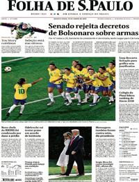 Capa do jornal Folha de S.Paulo 19/06/2019
