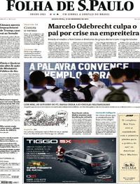 Capa do jornal Folha de S.Paulo 19/12/2019