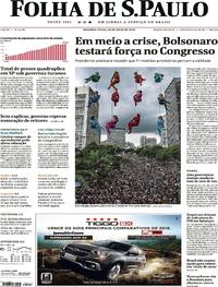 Capa do jornal Folha de S.Paulo 20/05/2019