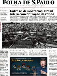 Capa do jornal Folha de S.Paulo 20/08/2019