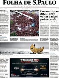 Capa do jornal Folha de S.Paulo 21/11/2019