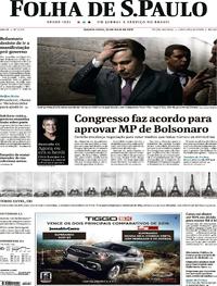 Capa do jornal Folha de S.Paulo 22/05/2019