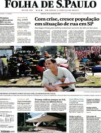 Capa do jornal Folha de S.Paulo 22/06/2019