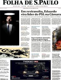 Capa do jornal Folha de S.Paulo 22/10/2019