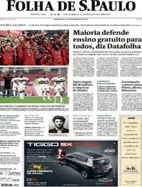 Capa do jornal Folha de S.Paulo 22/12/2019