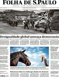 Capa do jornal Folha de S.Paulo 23/07/2019