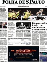 Capa do jornal Folha de S.Paulo 23/11/2019