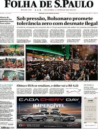Capa do jornal Folha de S.Paulo 24/08/2019