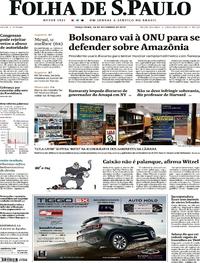 Capa do jornal Folha de S.Paulo 24/09/2019