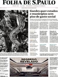 Capa do jornal Folha de S.Paulo 24/10/2019