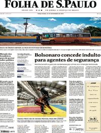 Capa do jornal Folha de S.Paulo 24/12/2019