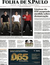 Capa do jornal Folha de S.Paulo 25/06/2019