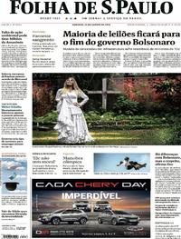 Capa do jornal Folha de S.Paulo 25/08/2019