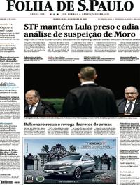 Capa do jornal Folha de S.Paulo 26/06/2019