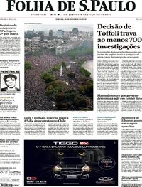 Capa do jornal Folha de S.Paulo 26/10/2019