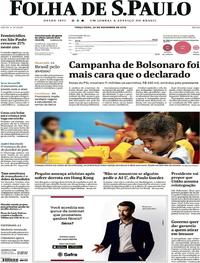 Capa do jornal Folha de S.Paulo 26/11/2019