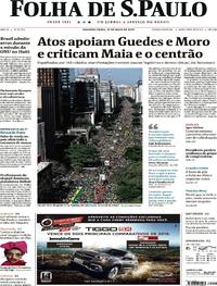 Capa do jornal Folha de S.Paulo 27/05/2019