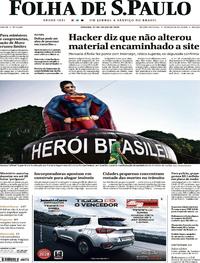Capa do jornal Folha de S.Paulo 27/07/2019