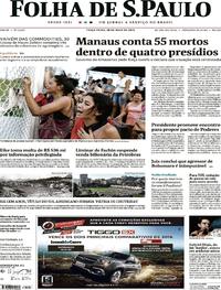Capa do jornal Folha de S.Paulo 28/05/2019