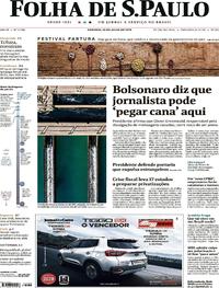 Capa do jornal Folha de S.Paulo 28/07/2019