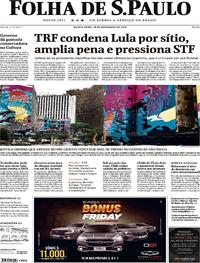 Capa do jornal Folha de S.Paulo 28/11/2019