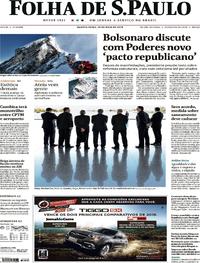 Capa do jornal Folha de S.Paulo 29/05/2019