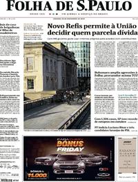 Capa do jornal Folha de S.Paulo 30/11/2019