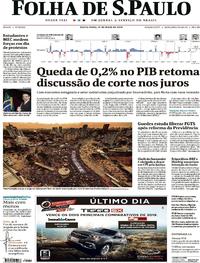 Capa do jornal Folha de S.Paulo 31/05/2019