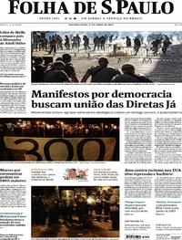 Capa do jornal Folha de S.Paulo 01/06/2020