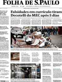 Capa do jornal Folha de S.Paulo 01/07/2020