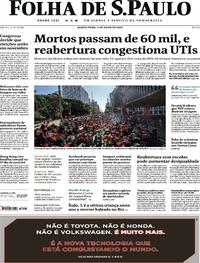 Capa do jornal Folha de S.Paulo 02/07/2020