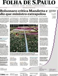Capa do jornal Folha de S.Paulo 03/04/2020