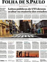 Capa do jornal Folha de S.Paulo 03/05/2020