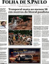 Capa do jornal Folha de S.Paulo 04/03/2020