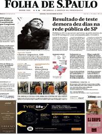 Capa do jornal Folha de S.Paulo 05/12/2020