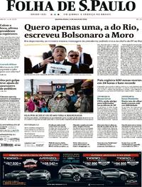 Capa do jornal Folha de S.Paulo 06/05/2020