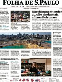 Capa do jornal Folha de S.Paulo 06/08/2020