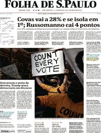 Capa do jornal Folha de S.Paulo 06/11/2020