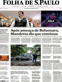 Capa do jornal Folha de S.Paulo 07/04/2020