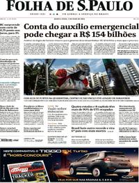 Capa do jornal Folha de S.Paulo 07/05/2020