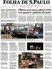 Capa do jornal Folha de S.Paulo 07/07/2020