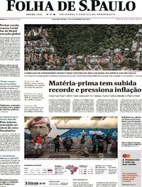 Capa do jornal Folha de S.Paulo 07/12/2020
