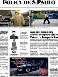 Capa do jornal Folha de S.Paulo 08/02/2020