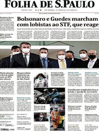 Capa do jornal Folha de S.Paulo 08/05/2020